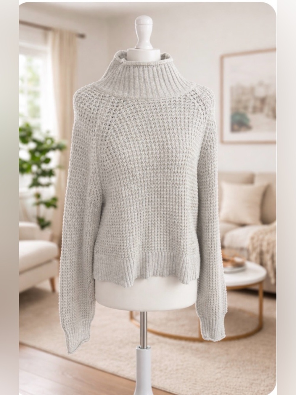 American Eagle Outfitters Light Gray mock neck Sweater